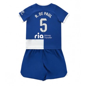 Atletico Madrid Rodrigo De Paul #5 Replika Babytøj Udebanesæt Børn 2023-24 Kortærmet (+ Korte bukser)